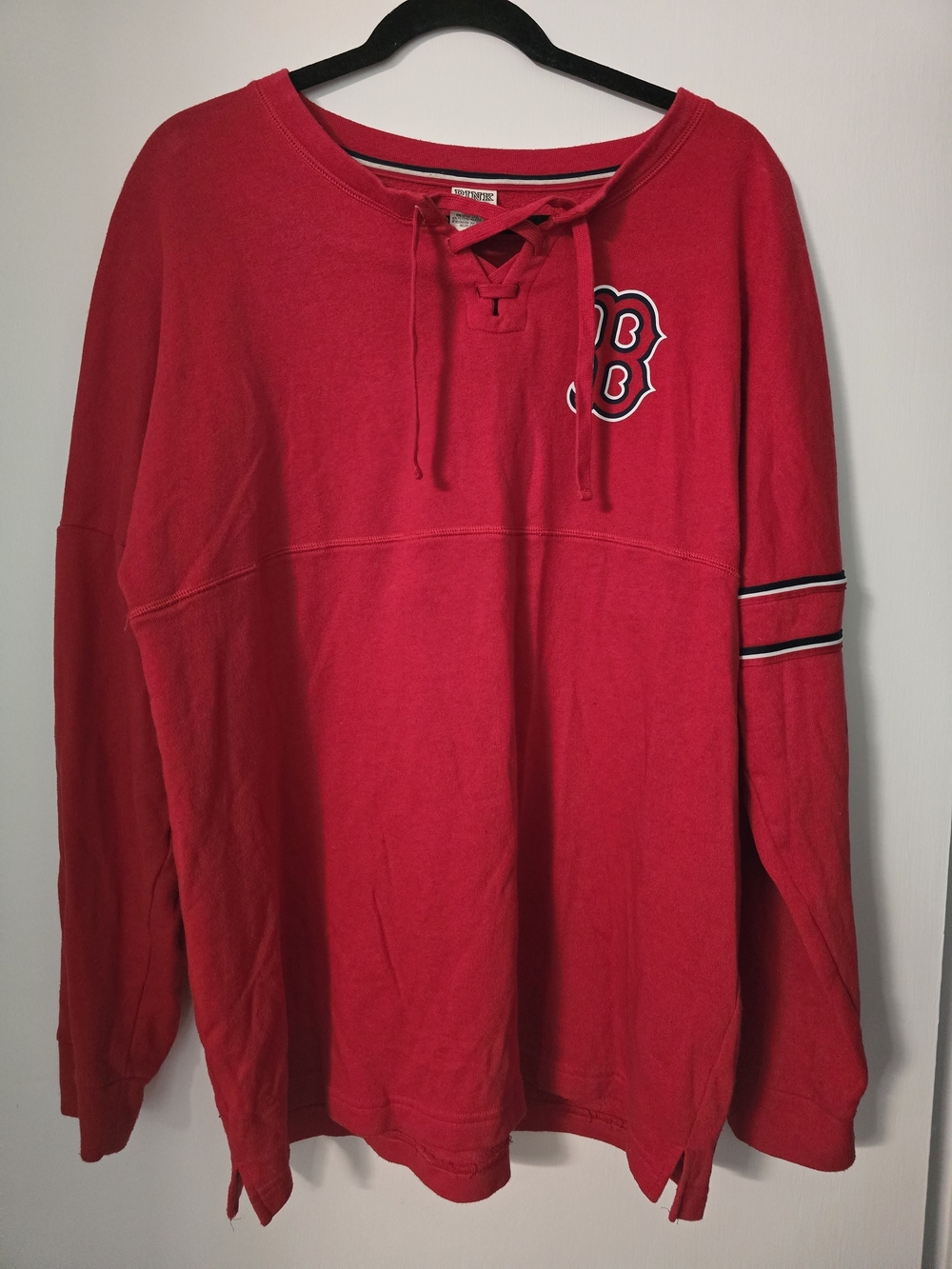 Victoria's Secret Pink Boston Red Sox Lace-Up Sequin Pullover Sweatshirt - Red